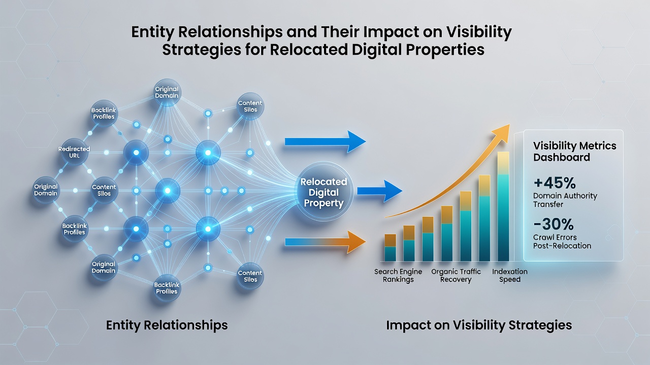 Graph showing impact of domain relocation on search visibility in niche markets