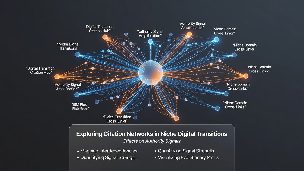 Visualization of authority signal fluctuations linked to citation network changes in specialized digital environments